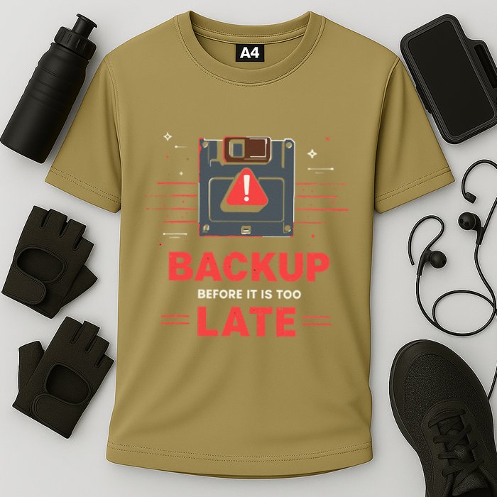 Floppy Disk Retro Tech Nostalgia Old School Computing Humor Cooling Performance Crew T-Shirt