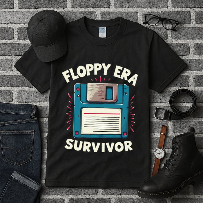Floppy Disk Retro Tech Nostalgia Old School Computing Humor Tall T-Shirt