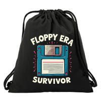 Floppy Disk Retro Tech Nostalgia Old School Computing Humor Drawstring Bag