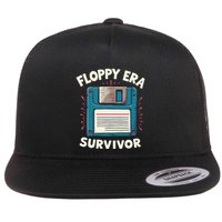 Floppy Disk Retro Tech Nostalgia Old School Computing Humor Flat Bill Trucker Hat