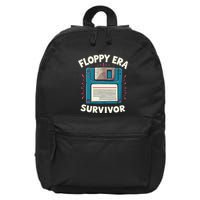 Floppy Disk Retro Tech Nostalgia Old School Computing Humor 16 in Basic Backpack