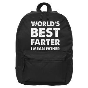 Father's Day Retro Dad World's Best Farter I Mean Father 16 in Basic Backpack