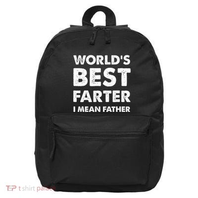 Father's Day Retro Dad World's Best Farter I Mean Father 16 in Basic Backpack