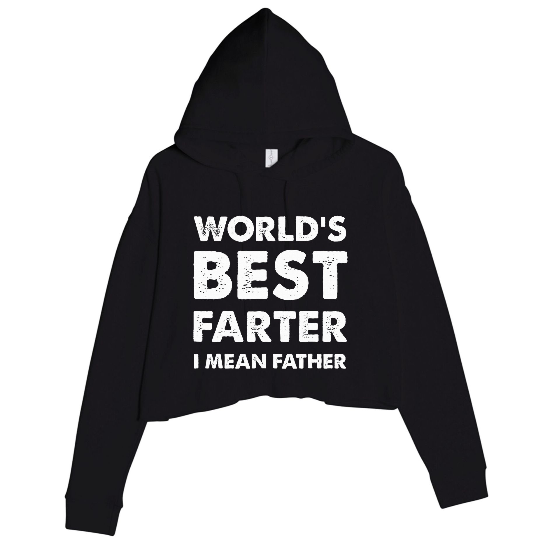 Father's Day Retro Dad World's Best Farter I Mean Father Crop Fleece Hoodie
