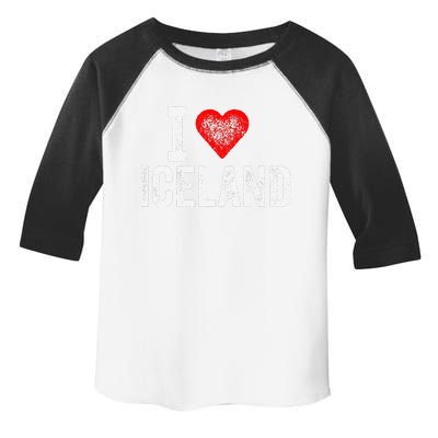 Funny Design Retro I Love Iceland With A Red Heart Toddler Fine Jersey T-Shirt