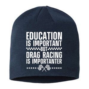 Funny Drag Racing Art For Men Women Race Lover Drag Racer Sustainable Beanie