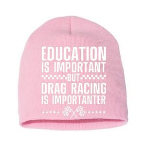 Funny Drag Racing Art For Men Women Race Lover Drag Racer Short Acrylic Beanie