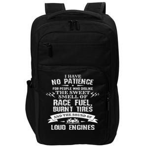 Funny Drag Racing Gift For Mechanics And Car Enthusiasts Impact Tech Backpack