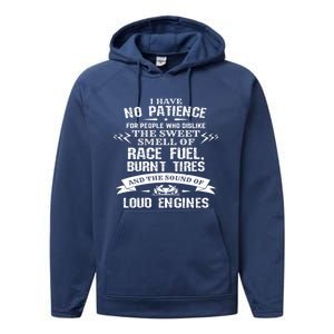 Funny Drag Racing Gift For Mechanics And Car Enthusiasts Performance Fleece Hoodie