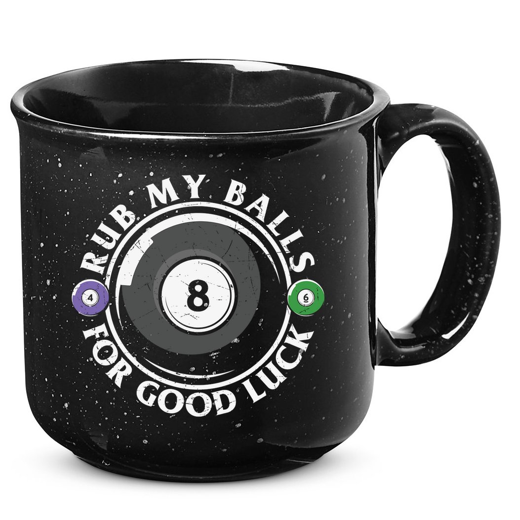 Father's Day Billiards Dad Rub My Ball For Good Luck Gift For Dad 15oz Campfire Ceramic Mug
