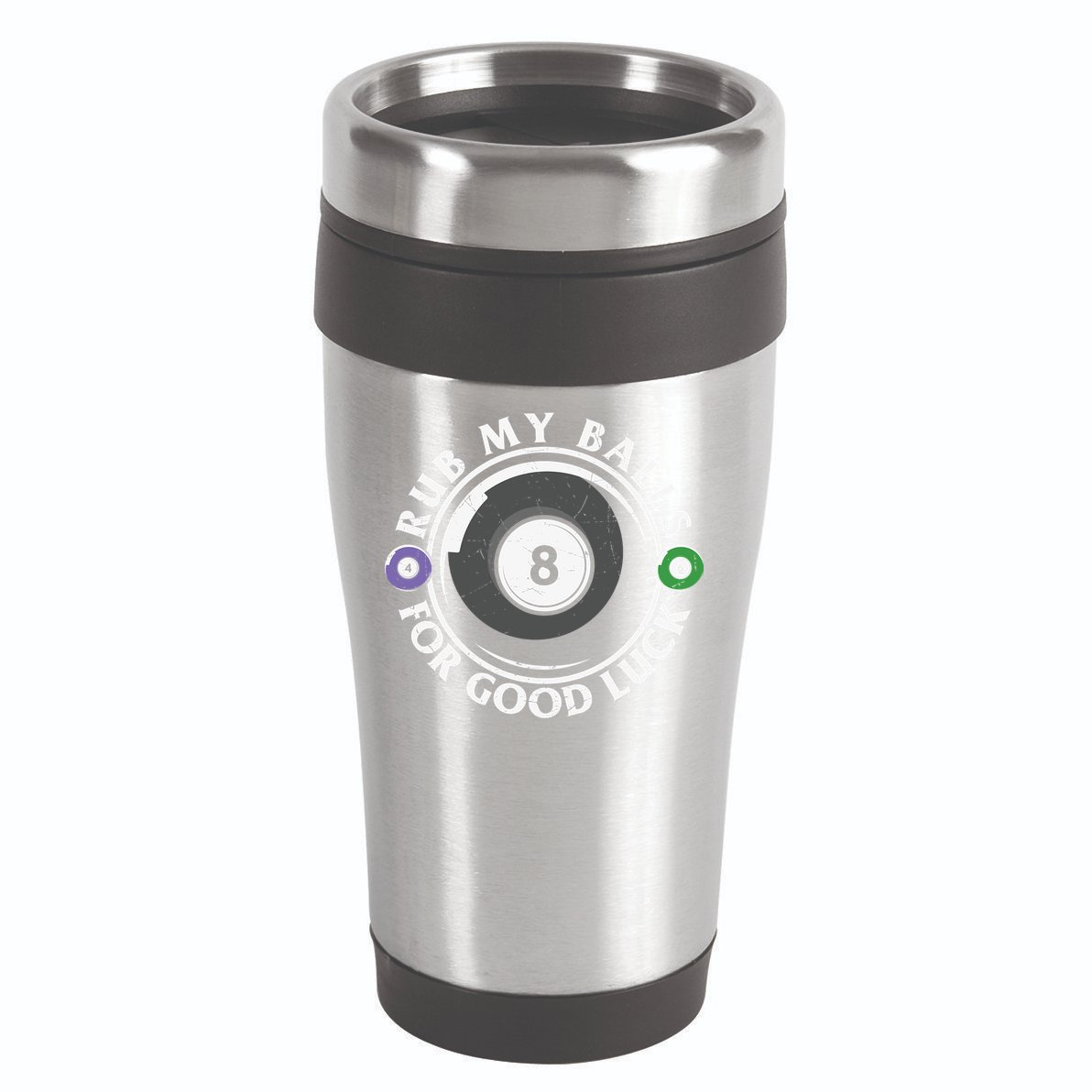 Father's Day Billiards Dad Rub My Ball For Good Luck Gift For Dad 16oz Travel Tumbler