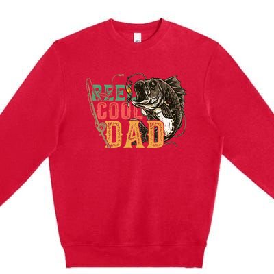 Fathers Day Reel Cool Dad Fishing Lover Fisherman Daddy Papa Premium Crewneck Sweatshirt