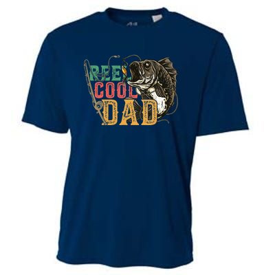 Fathers Day Reel Cool Dad Fishing Lover Fisherman Daddy Papa Cooling Performance Crew T-Shirt