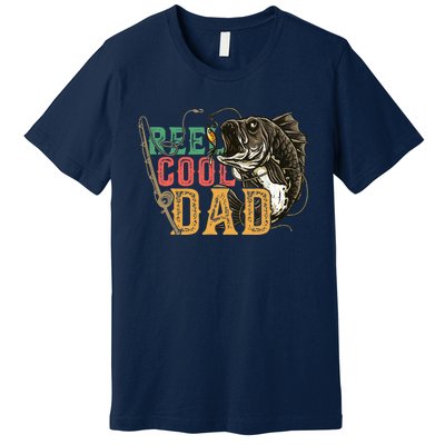 Fathers Day Reel Cool Dad Fishing Lover Fisherman Daddy Papa Premium T-Shirt