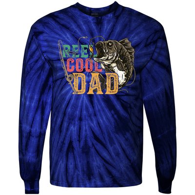 Fathers Day Reel Cool Dad Fishing Lover Fisherman Daddy Papa Tie-Dye Long Sleeve Shirt