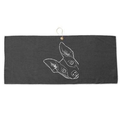 Funny Dog Rat Terrier Large Microfiber Waffle Golf Towel