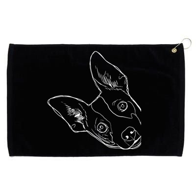 Funny Dog Rat Terrier Grommeted Golf Towel