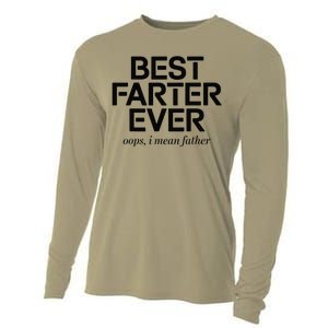 FatherS Day Retro Dad Best Farter Ever Oops I Mean Father Cooling Performance Long Sleeve Crew