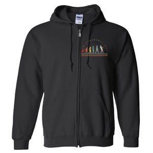 Father's Day Retro Fishing Evolution Gift Fishing Dad Full Zip Hoodie