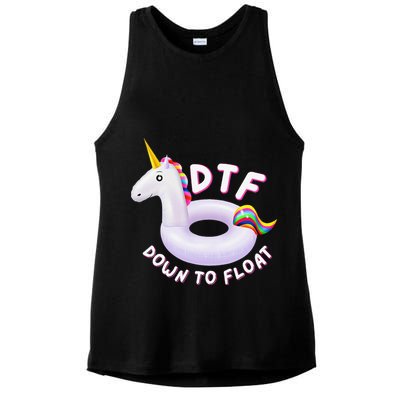 Funny Dtf River Tubing Down To Float Summer Float Trip Ladies PosiCharge Tri-Blend Wicking Tank