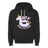 Funny Dtf River Tubing Down To Float Summer Float Trip Garment-Dyed Fleece Hoodie