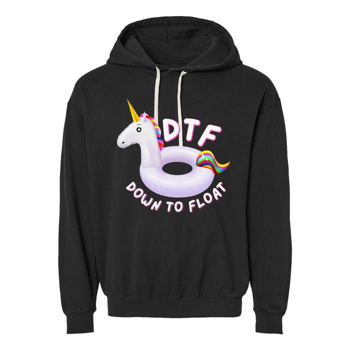 Funny Dtf River Tubing Down To Float Summer Float Trip Garment-Dyed Fleece Hoodie