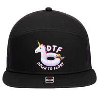 Funny Dtf River Tubing Down To Float Summer Float Trip 7 Panel Mesh Trucker Snapback Hat