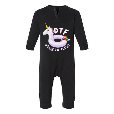 Funny Dtf River Tubing Down To Float Summer Float Trip Infant Fleece One Piece