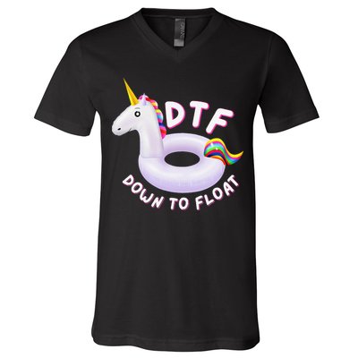 Funny Dtf River Tubing Down To Float Summer Float Trip V-Neck T-Shirt