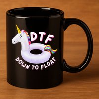 Funny Dtf River Tubing Down To Float Summer Float Trip 11oz C Handle Ceramic Mug