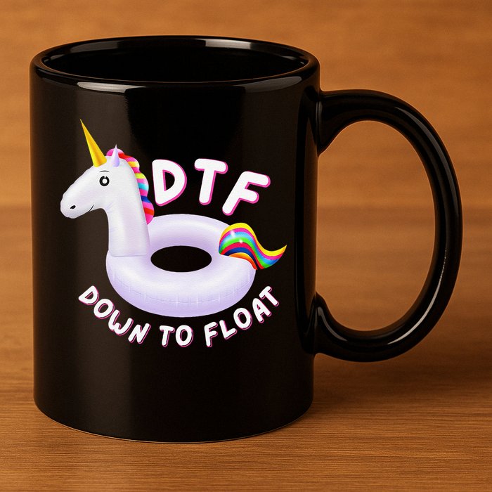 Funny Dtf River Tubing Down To Float Summer Float Trip 11oz C Handle Ceramic Mug
