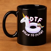 Funny Dtf River Tubing Down To Float Summer Float Trip 11oz C Handle Ceramic Mug
