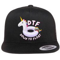 Funny Dtf River Tubing Down To Float Summer Float Trip Flat Bill Trucker Hat