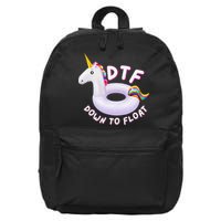 Funny Dtf River Tubing Down To Float Summer Float Trip 16 in Basic Backpack