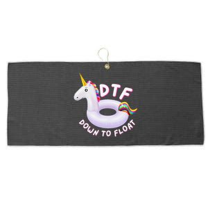 Funny Dtf River Tubing Down To Float Summer Float Trip Large Microfiber Waffle Golf Towel