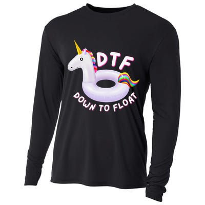 Funny Dtf River Tubing Down To Float Summer Float Trip Cooling Performance Long Sleeve Crew