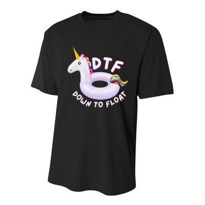 Funny Dtf River Tubing Down To Float Summer Float Trip Youth Performance Sprint T-Shirt