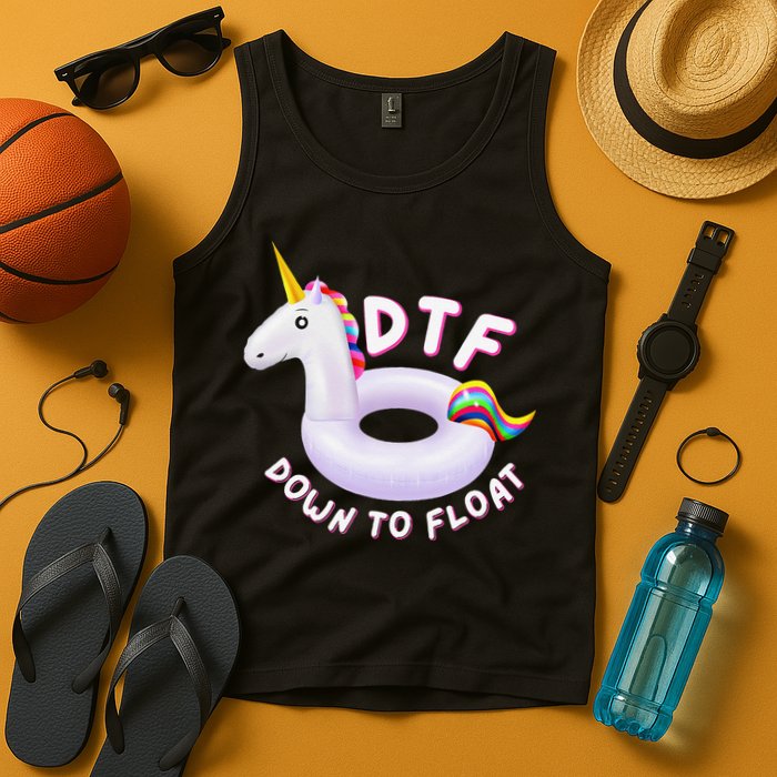 Funny Dtf River Tubing Down To Float Summer Float Trip Tank Top