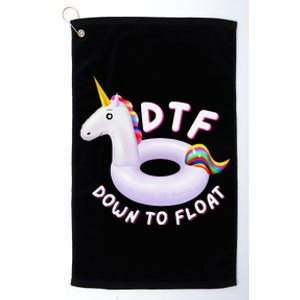 Funny Dtf River Tubing Down To Float Summer Float Trip Platinum Collection Golf Towel