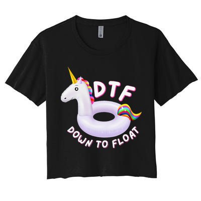 Funny Dtf River Tubing Down To Float Summer Float Trip Crop Top