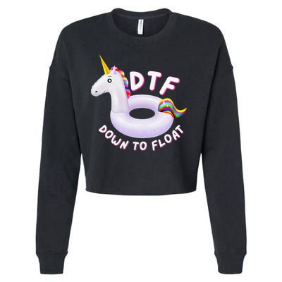 Funny Dtf River Tubing Down To Float Summer Float Trip Cropped Pullover Crew