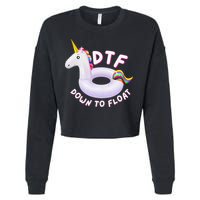 Funny Dtf River Tubing Down To Float Summer Float Trip Cropped Pullover Crew