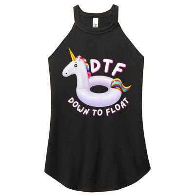 Funny Dtf River Tubing Down To Float Summer Float Trip Women's Perfect Tri Rocker Tank