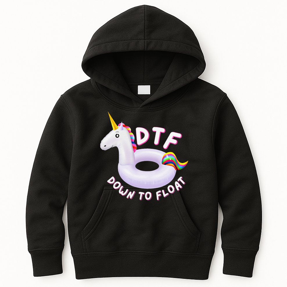 Funny Dtf River Tubing Down To Float Summer Float Trip Kids Hoodie