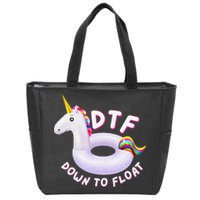Funny Dtf River Tubing Down To Float Summer Float Trip Zip Tote Bag