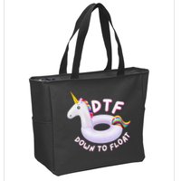 Funny Dtf River Tubing Down To Float Summer Float Trip Zip Tote Bag
