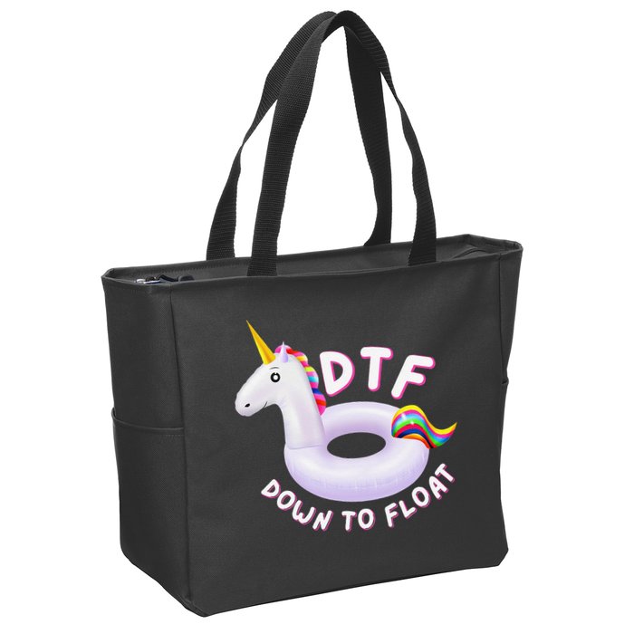Funny Dtf River Tubing Down To Float Summer Float Trip Zip Tote Bag