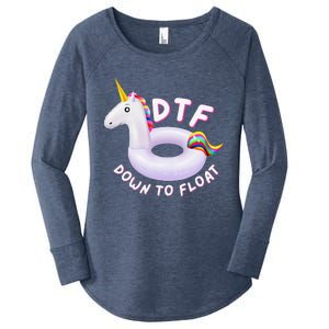 Funny Dtf River Tubing Down To Float Summer Float Trip Women's Perfect Tri Tunic Long Sleeve Shirt