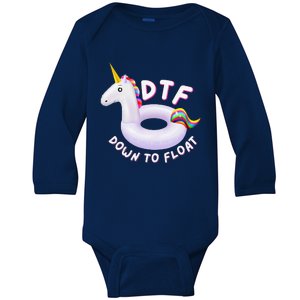 Funny Dtf River Tubing Down To Float Summer Float Trip Baby Long Sleeve Bodysuit