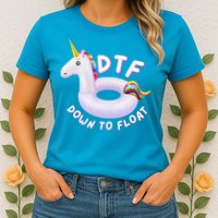 Funny Dtf River Tubing Down To Float Summer Float Trip Womens T-Shirt
